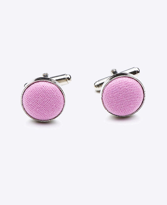 Boutons de Manchette Rose n°4 en Coton «Edgard»