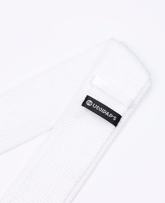 Cravate Blanc Homme en Tricot «Léon»