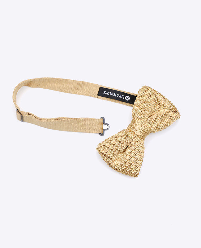 Noeuds Papillon Doré Père & Fils en Tricot «Léon» Noeuds Papillon Doré Père & Fils en Tricot «Léon»