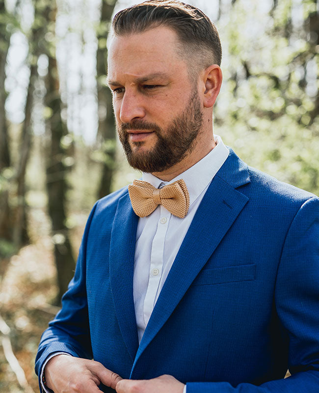 Noeud Papillon Doré Homme en Tricot «Léon» Noeud Papillon Doré Homme en Tricot «Léon»