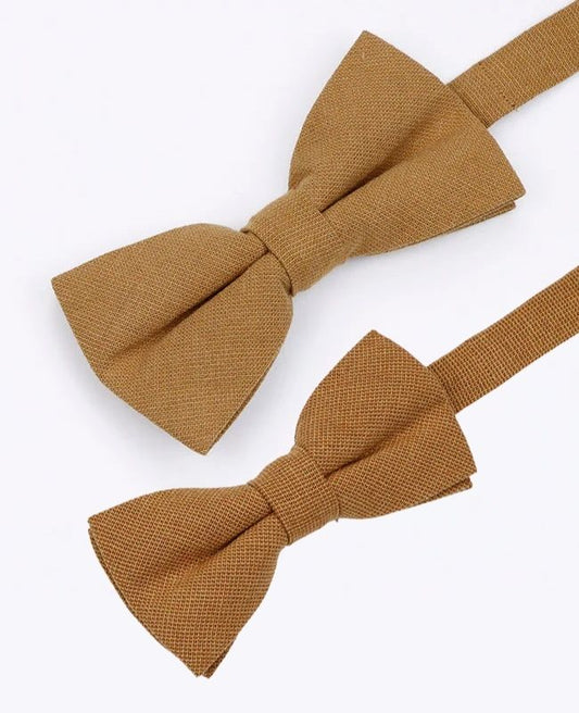 Noeuds Papillon Marron Père & Fils en Coton «Edgard»