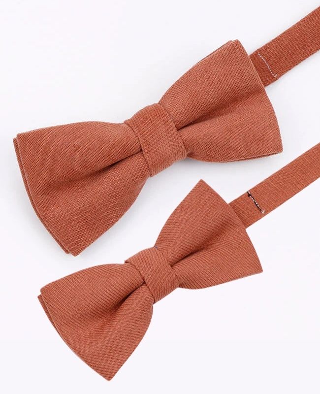 Noeuds Papillon Terracotta n°3 Père & Fils en Effet Velours «Simon» Noeuds Papillon Terracotta n°3 Père & Fils en Effet Velours «Simon»