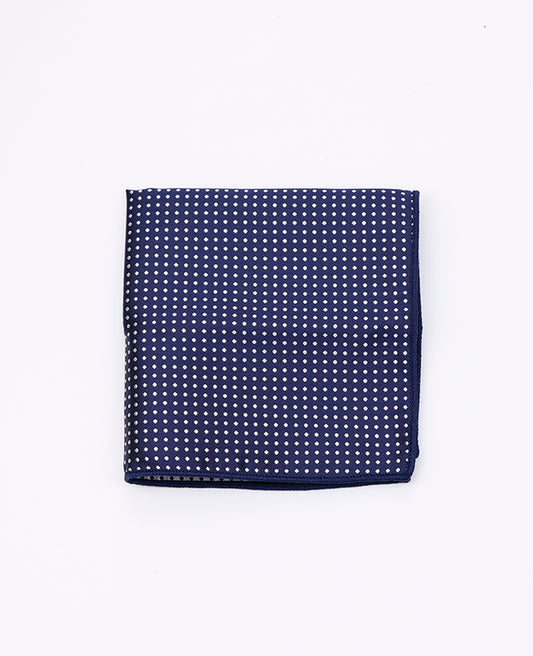 Pochette de Costume Bleu n°1 à Pois en Polyester «Louis»