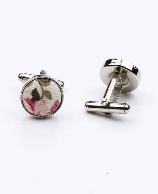 Boutons de Manchette Liberty Blanc n°6 en Coton | Charles - Unipap's