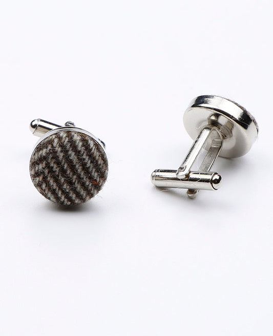 Boutons de Manchette Tartan Gris n°1 en Laine | Norbert - Unipap's