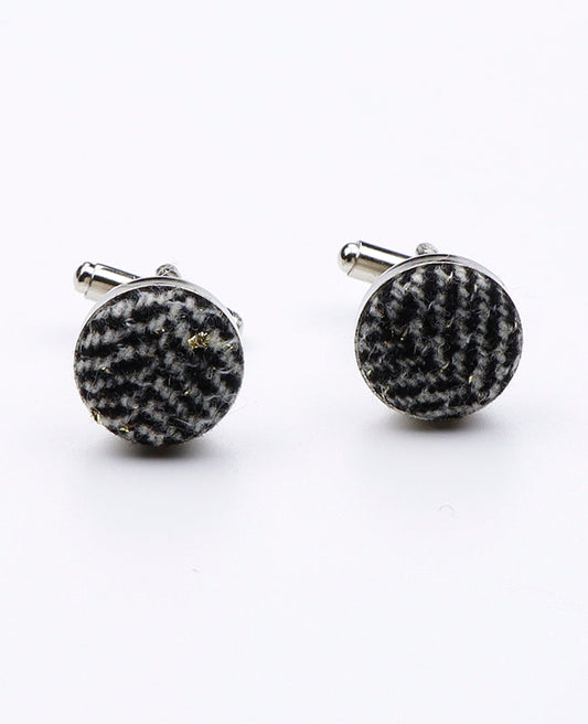 Boutons de Manchette Tartan Gris n°8 en Laine | Norbert - Unipap's