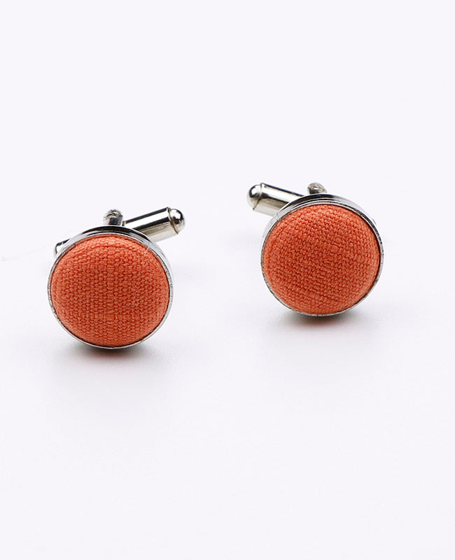 Boutons de Manchette Orange n°3 en Coton | Oscar - Unipap's Boutons de Manchette Orange n°3 en Coton | Oscar - Unipap's