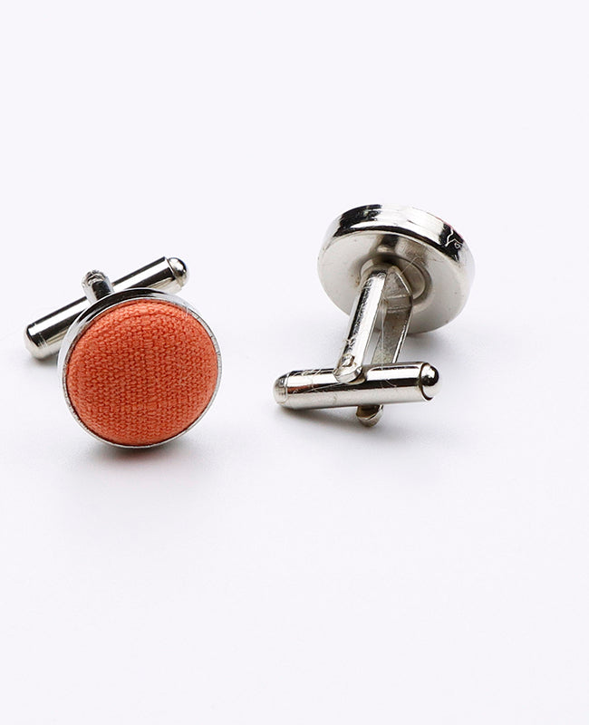 Boutons de Manchette Orange n°3 en Coton | Oscar - Unipap's Boutons de Manchette Orange n°3 en Coton | Oscar - Unipap's