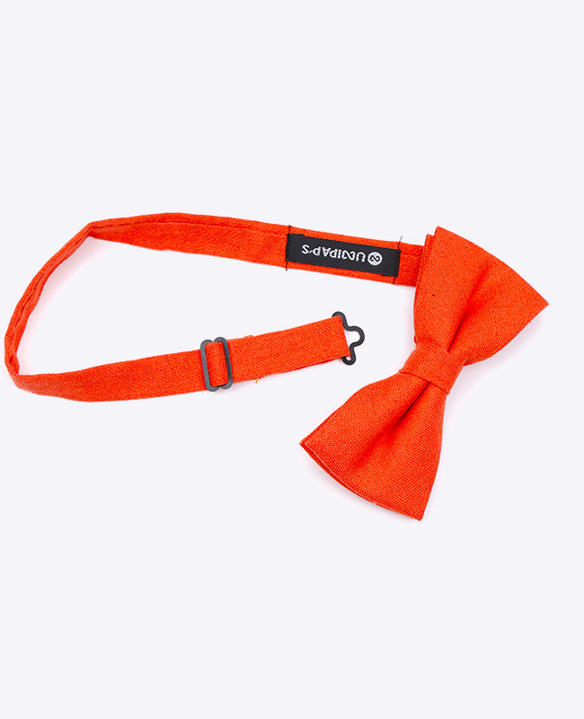 Noeud Papillon Orange n°1 Homme en Lin Noeud Papillon Orange n°1 Homme en Lin