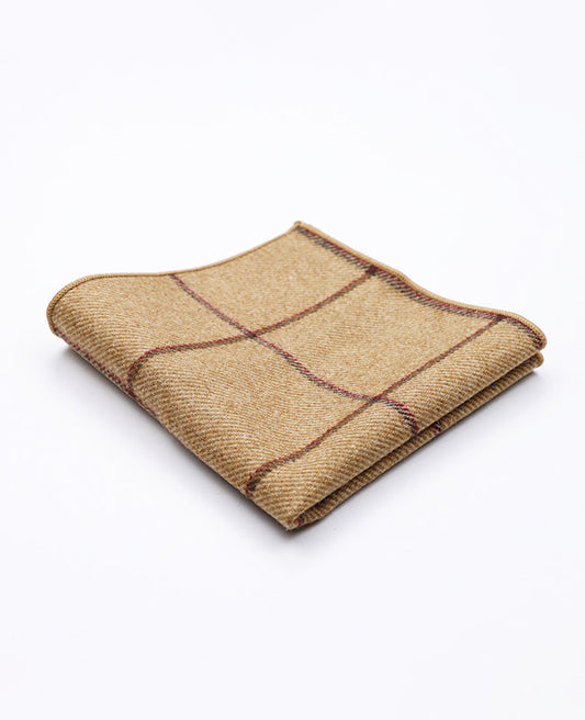 Pochette de Costume Tartan Marron n°1 en Laine | Nobert - Unipap's