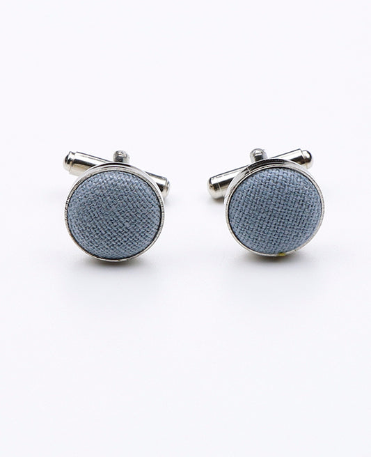 Boutons de Manchette Bleu n°2 en Coton «Edgard»