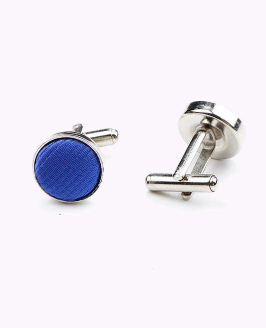 Boutons de Manchette Bleu n°3 en Polyester «Lucien»