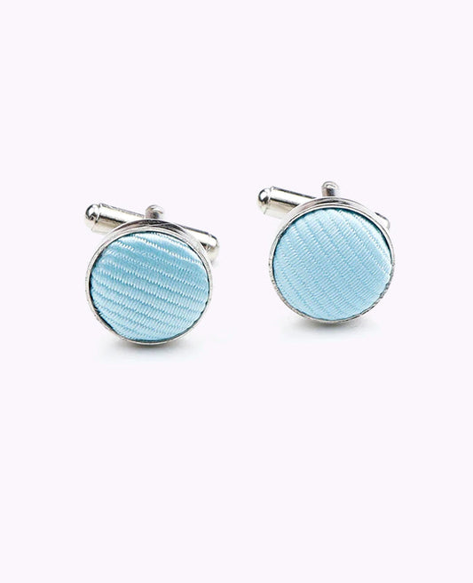 Boutons de Manchette Bleu n°4 en Polyester «Lucien»