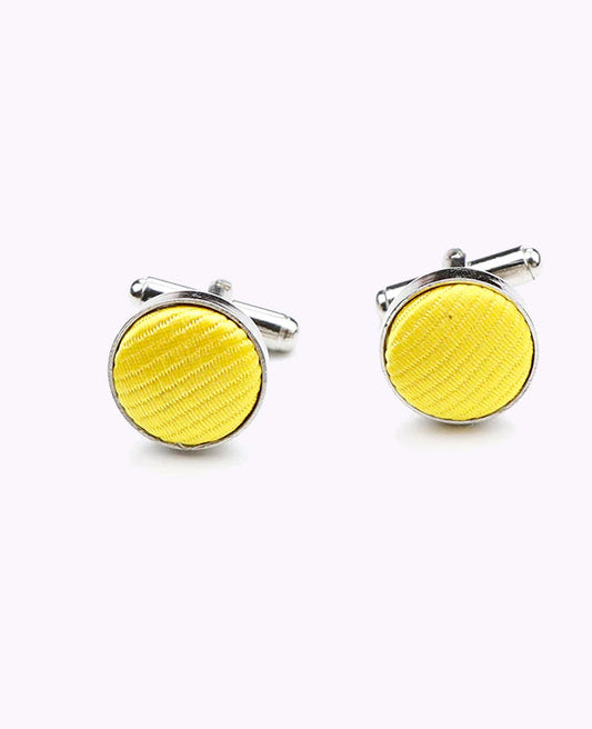 Boutons de Manchette Jaune n°1 en Polyester «Lucien»