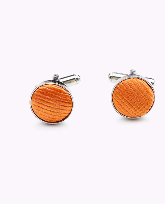 Boutons de Manchette Orange en Polyester «Lucien»