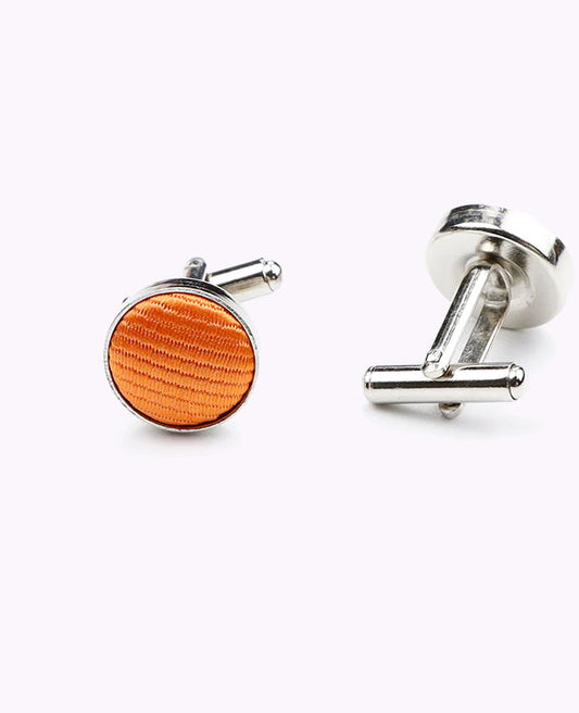 Boutons de Manchette Orange en Polyester «Lucien»