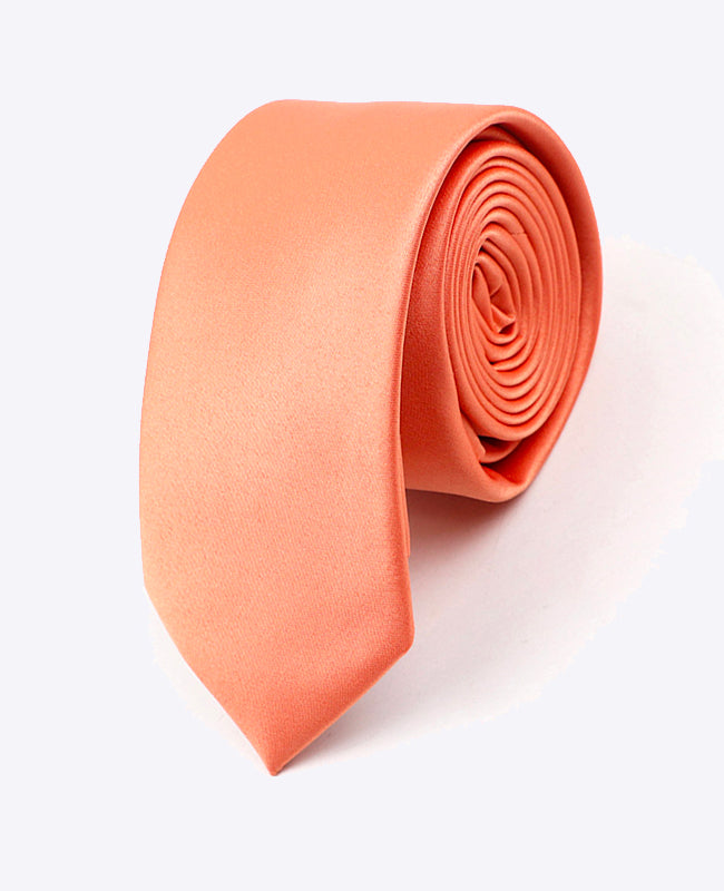 Cravate Orange n°2 Homme en Polyester «Anatole»