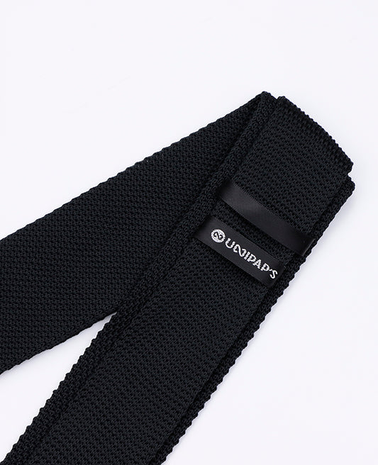 Cravate Noir Homme en Tricot «Léon»