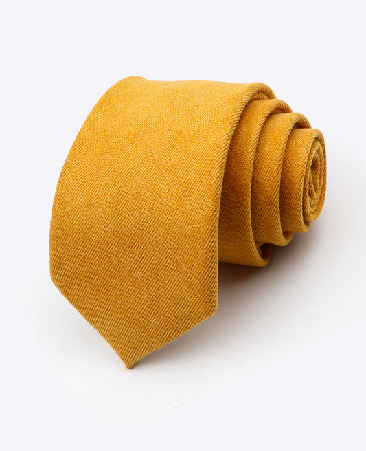 Cravate Jaune n°2 Homme en Effet Velours «Simon»