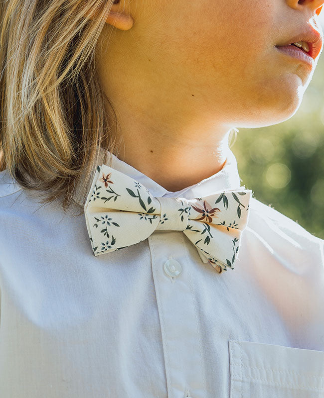 Noeud Papillon Liberty Blanc n°8 Enfant en Coton «Charles»