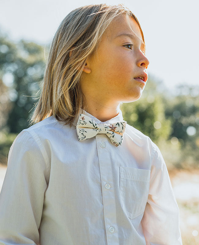 Noeud Papillon Liberty Blanc n°8 Enfant en Coton «Charles»