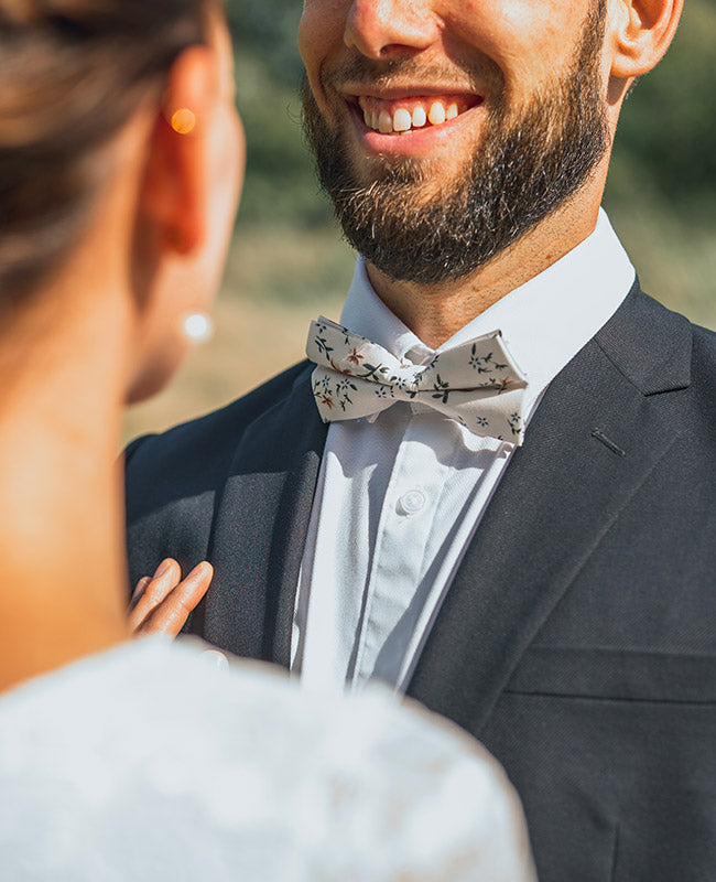 Noeud Papillon Liberty Blanc n°8 Homme en Coton Charles Unipap's