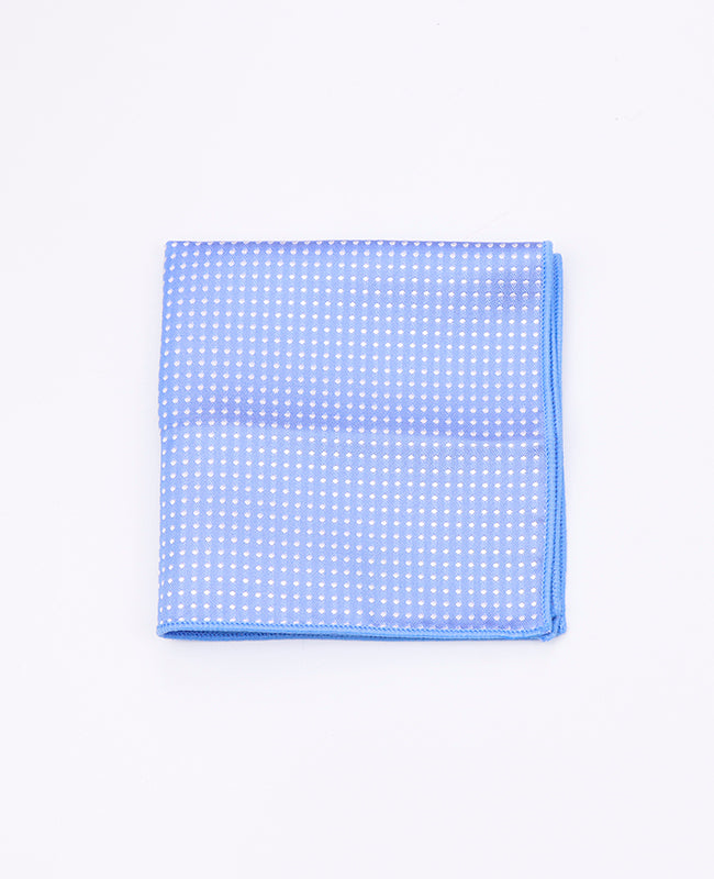 Pochette de Costume Bleu n°2 à Pois en Polyester «Louis»