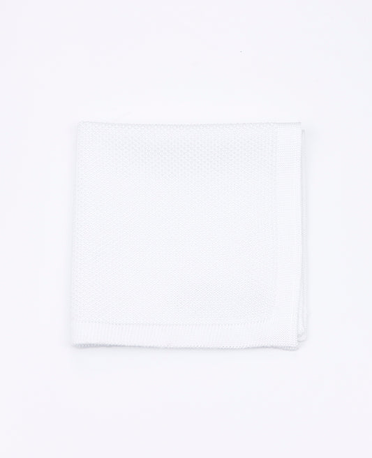 Pochette de Costume Blanc en Tricot «Léon»