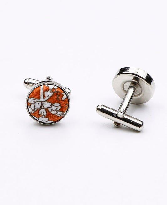 Boutons de Manchette Liberty Orange en Coton | Clovis - Unipap's