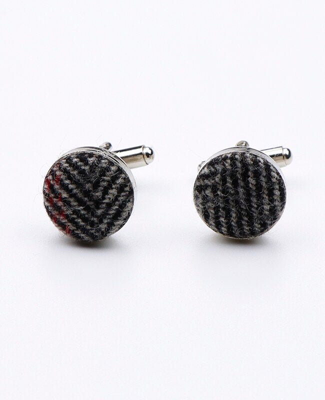 Boutons de Manchette Tartan Gris n°4 en Laine | Norbert - Unipap's