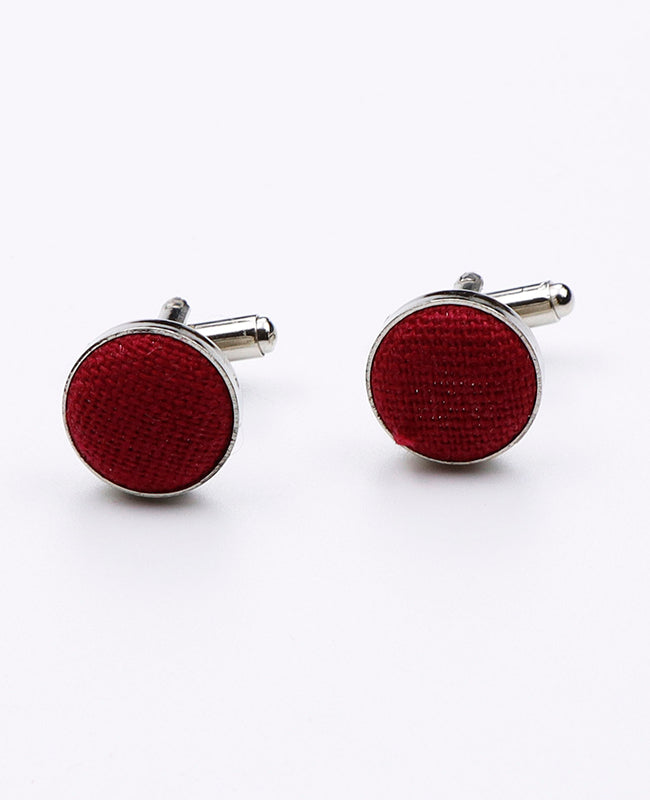 Boutons de Manchette Rouge n°2 en Lin | Basile - Unipap's