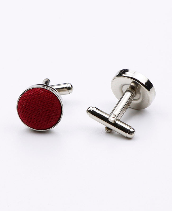 Boutons de Manchette Rouge n°2 en Lin | Basile - Unipap's