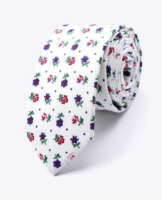 Cravate Liberty Blanc n°1 Homme en Coton | Gaspard - Unipap's