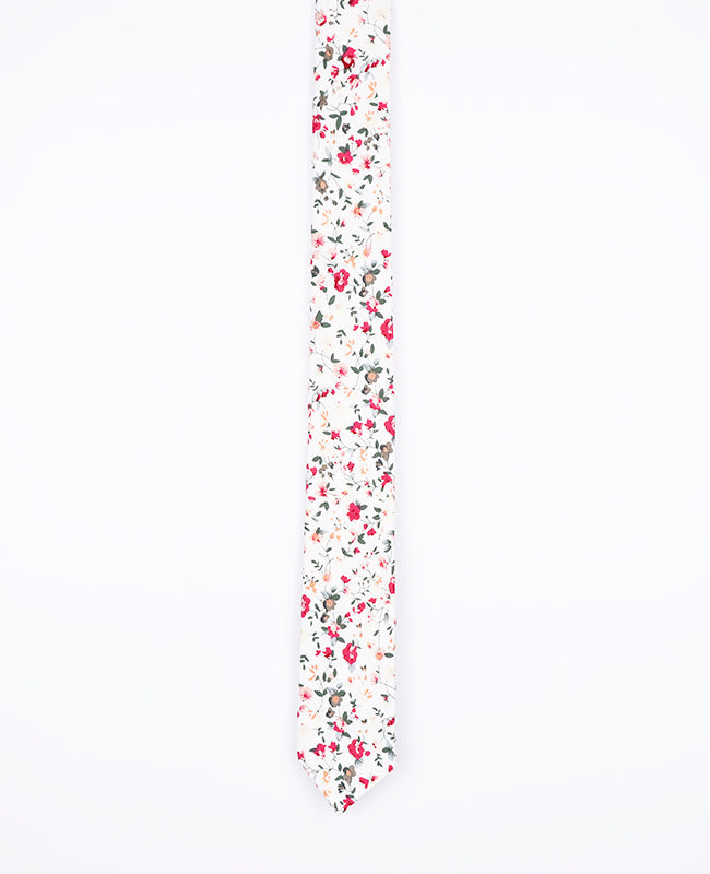 Cravate Liberty Blanc n°2 Homme en Coton | Charles - Unipap's