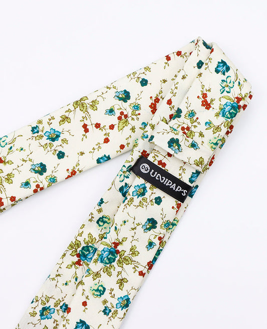 Cravate Liberty Blanc n°9 Homme en Coton | Charles - Unipap's