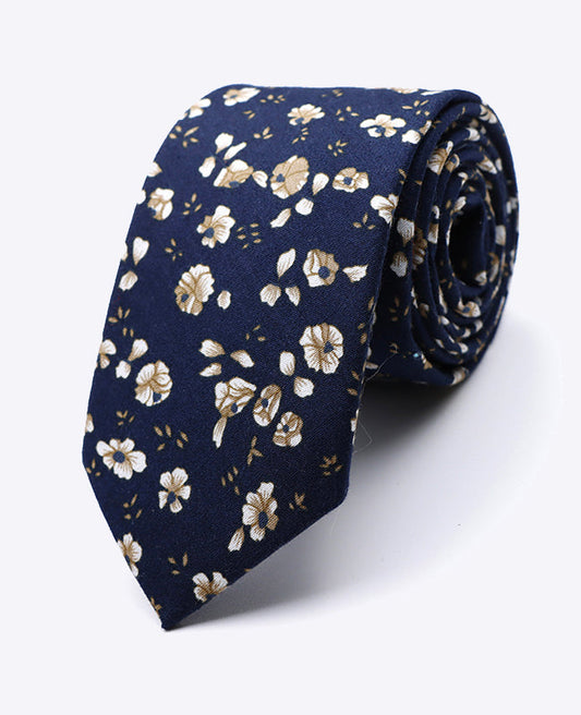 Cravate Liberty Bleu n°13 Homme en Coton | Gaspard - Unipap's