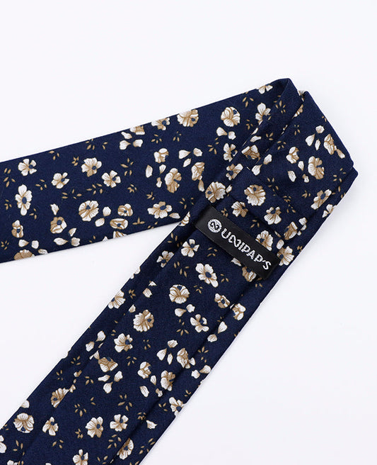 Cravate Liberty Bleu n°13 Homme en Coton | Gaspard - Unipap's