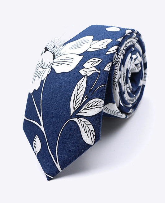 Cravate Liberty Bleu n°2 Homme en Coton | Clovis - Unipap's