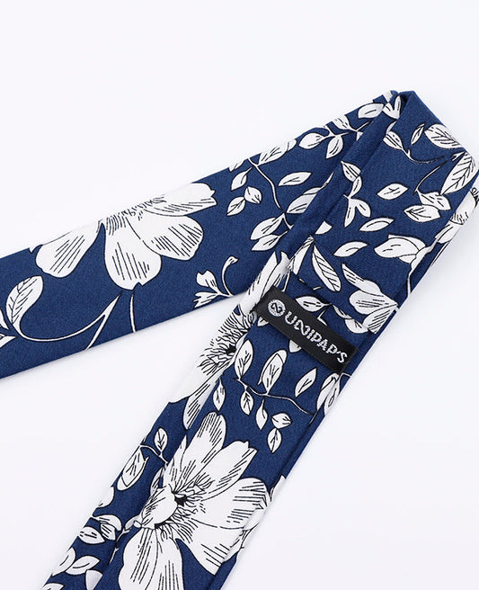 Cravate Liberty Bleu n°2 Homme en Coton | Clovis - Unipap's