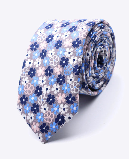 Cravate Liberty Bleu n°5 Homme en Coton | Gaspard - Unipap's