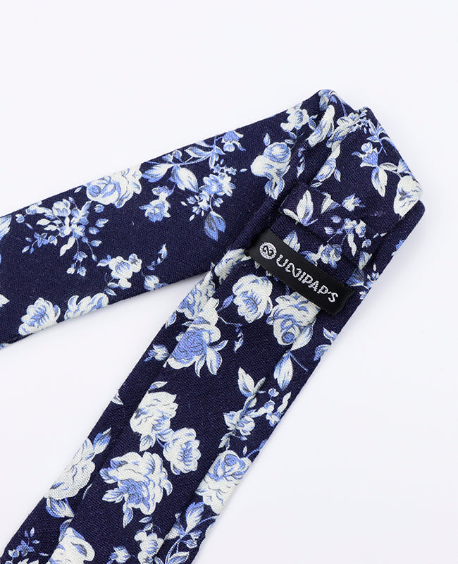 Cravate Liberty Bleu n°6 Homme en Coton | Charles - Unipap's