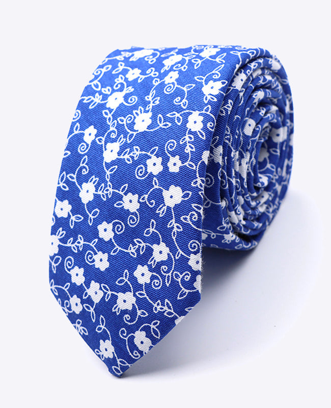 Cravate Liberty Bleu n°6 Homme en Coton | Gaspard - Unipap's