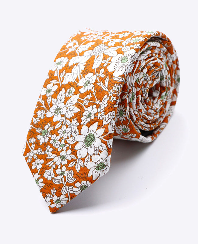 Cravate Liberty Orange Homme en Coton | Clovis - Unipap's