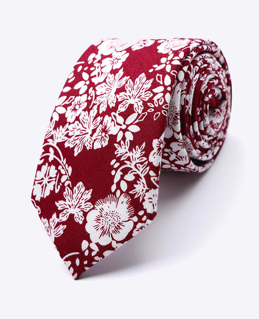 Cravate Liberty Rouge n°2 Homme en Coton | Clovis - Unipap's