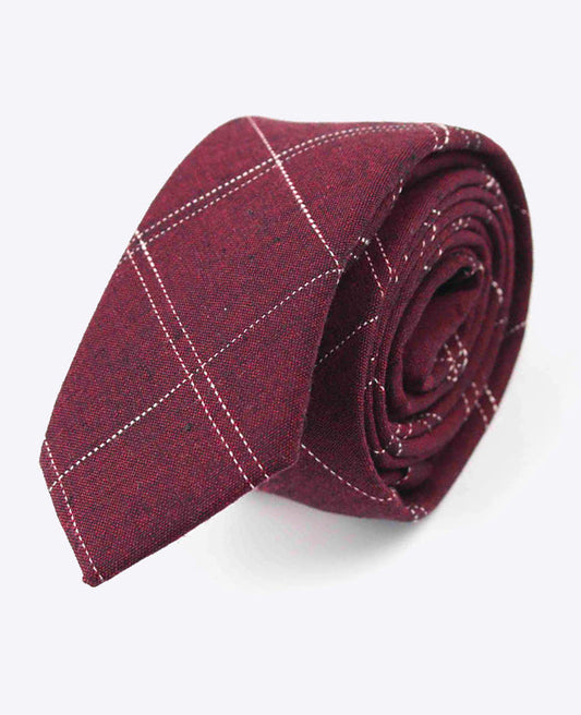 Cravate Tartan Rouge Homme en Coton | Marcel - Unipap's