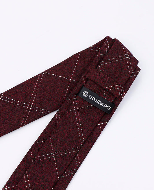 Cravate Tartan Rouge Homme en Coton | Marcel - Unipap's