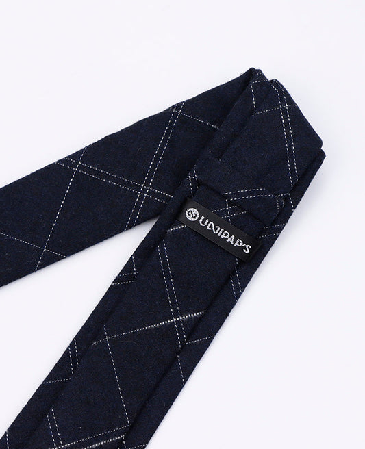 Cravate Tartan Noir n°1 Homme en Coton | Marcel - Unipap's