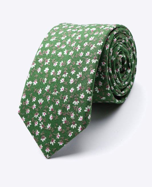 Cravate Liberty Vert n°1 Homme en Coton | Gaspard - Unipap's