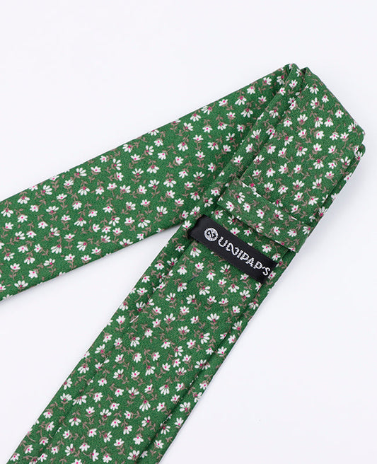 Cravate Liberty Vert n°1 Homme en Coton | Gaspard - Unipap's