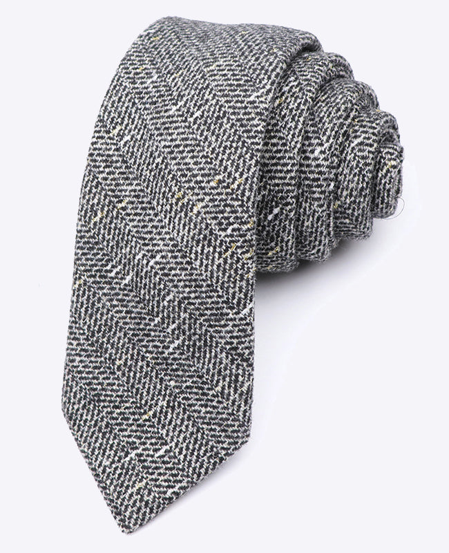 Cravate Tartan Gris n°8 Homme en Laine | Norbert - Unipap's